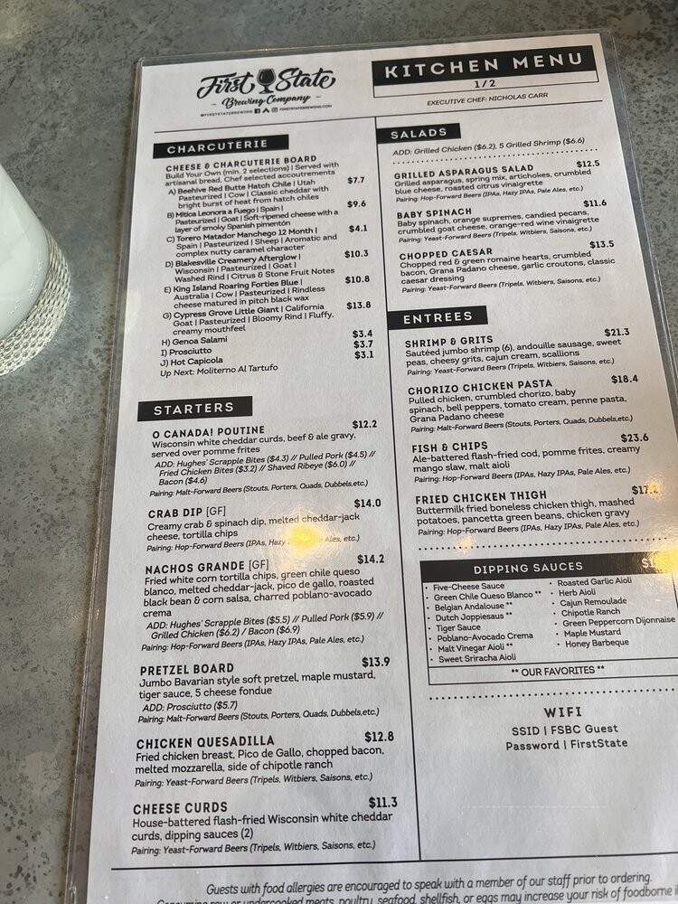 First State Brewing Company - Middletown, DE menu_pic