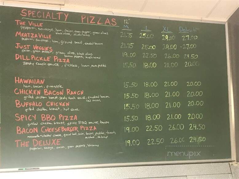 Pizzaville - Louisville, KY menu_pic
