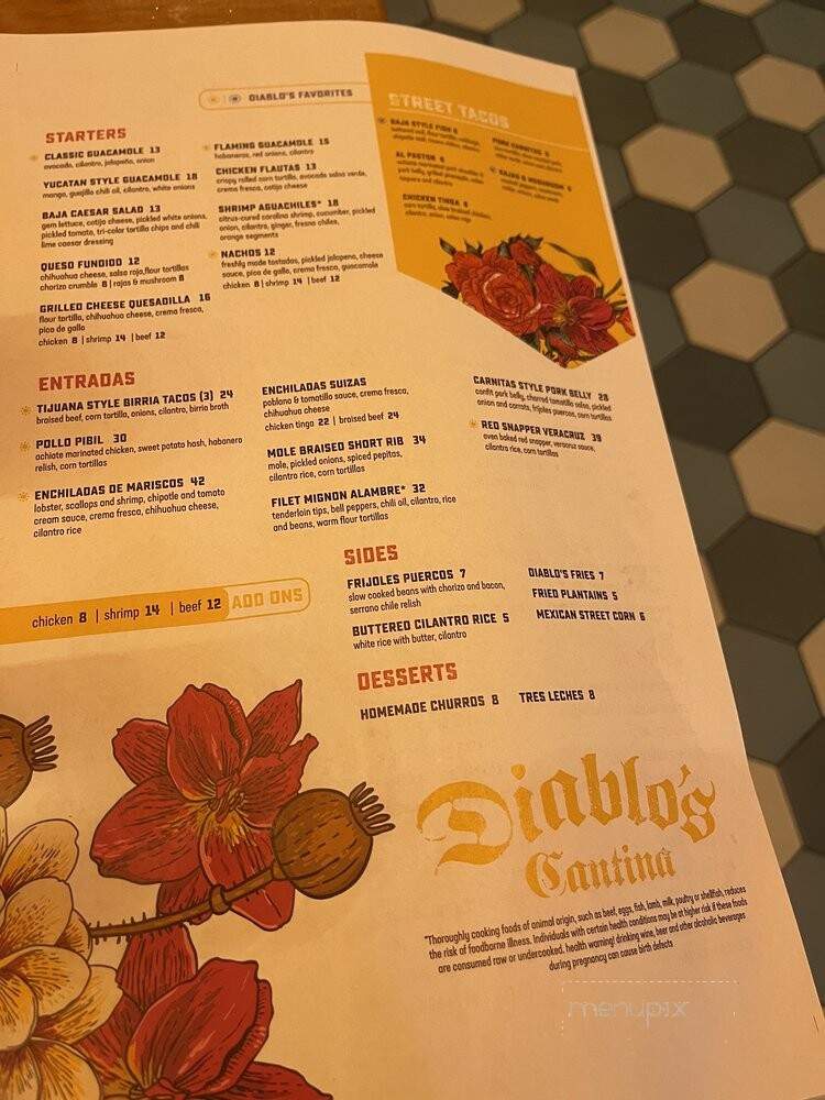 Diablo's Cantina - Oxon Hill, MD menu_pic