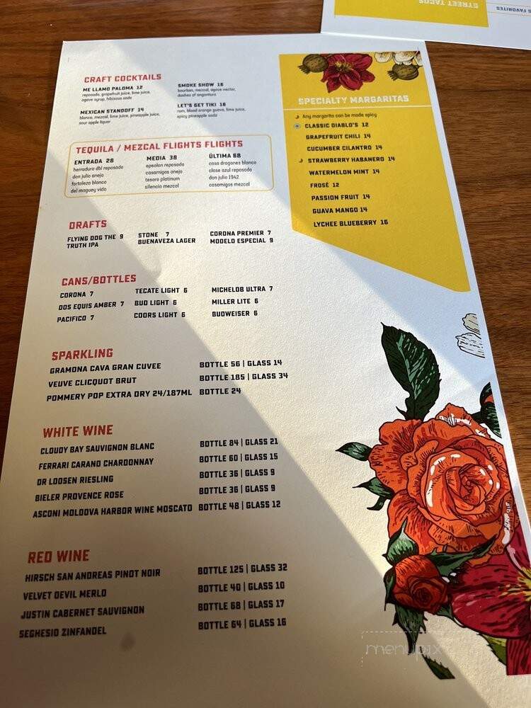 Diablo's Cantina - Oxon Hill, MD menu_pic
