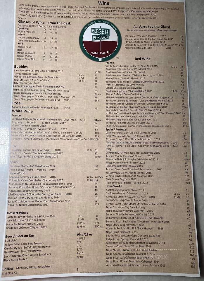 Burger and Bordeaux Bistro - Conroe, TX menu_pic