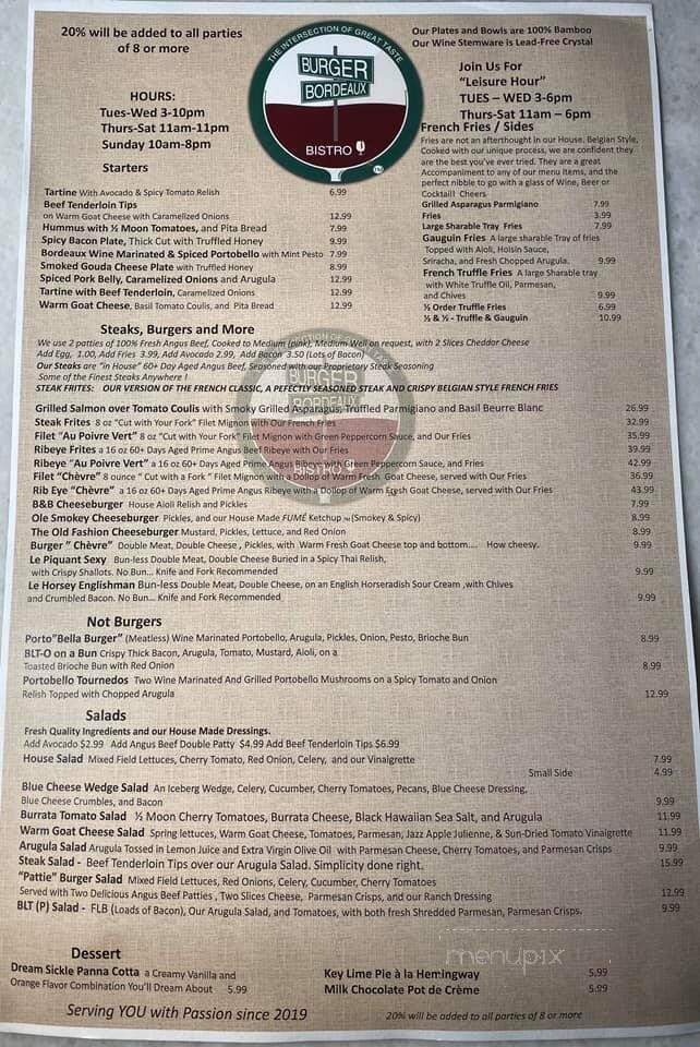 Burger and Bordeaux Bistro - Conroe, TX menu_pic