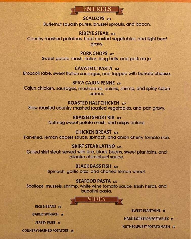 Sonoma Bistro Bar & Grill - Nutley, NJ menu_pic
