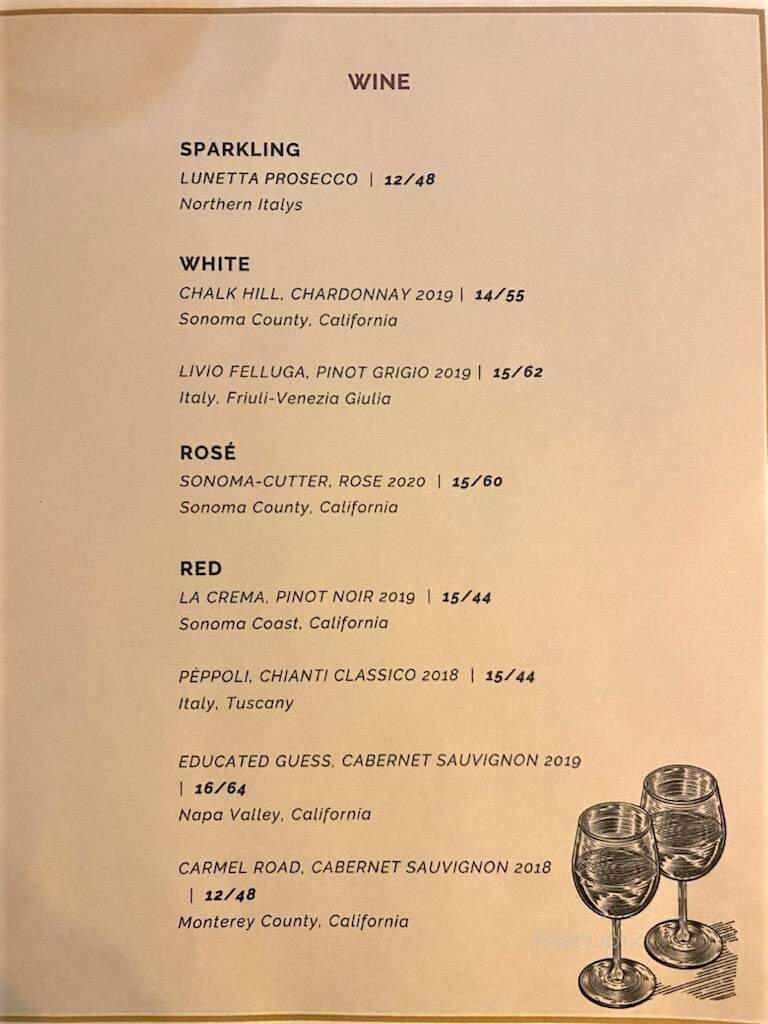 Sonoma Bistro Bar & Grill - Nutley, NJ menu_pic