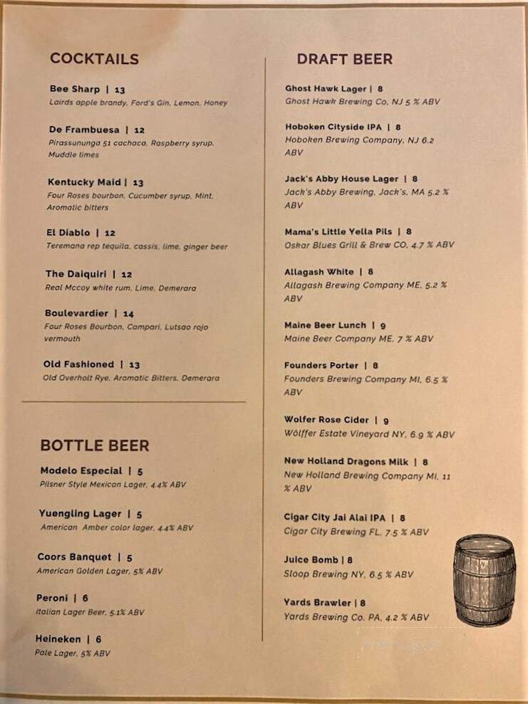 Sonoma Bistro Bar & Grill - Nutley, NJ menu_pic
