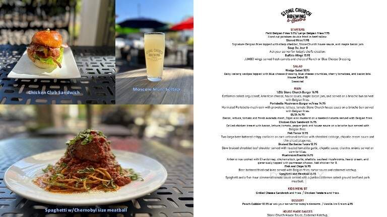 Stone Church Brewing & Bistro - Riverside, CA menu_pic