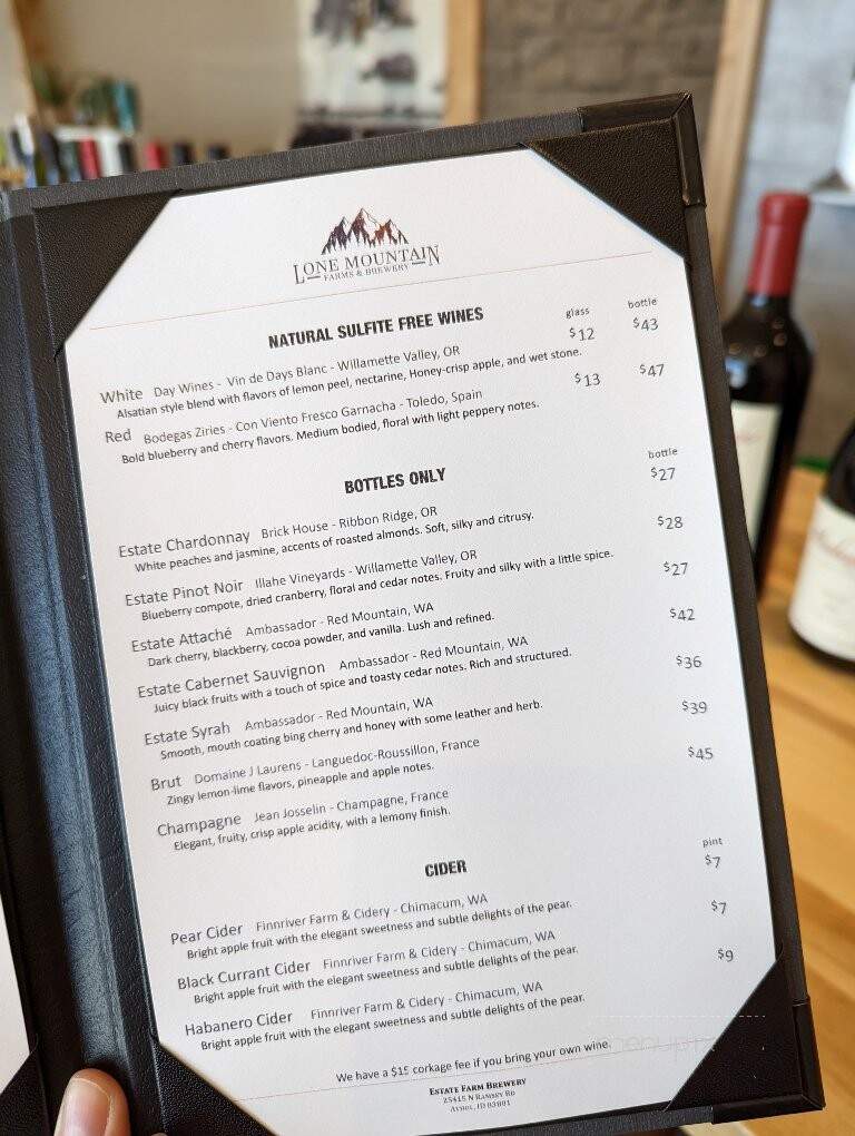 Lone Mountain Farms & Brewery - Hayden, ID menu_pic