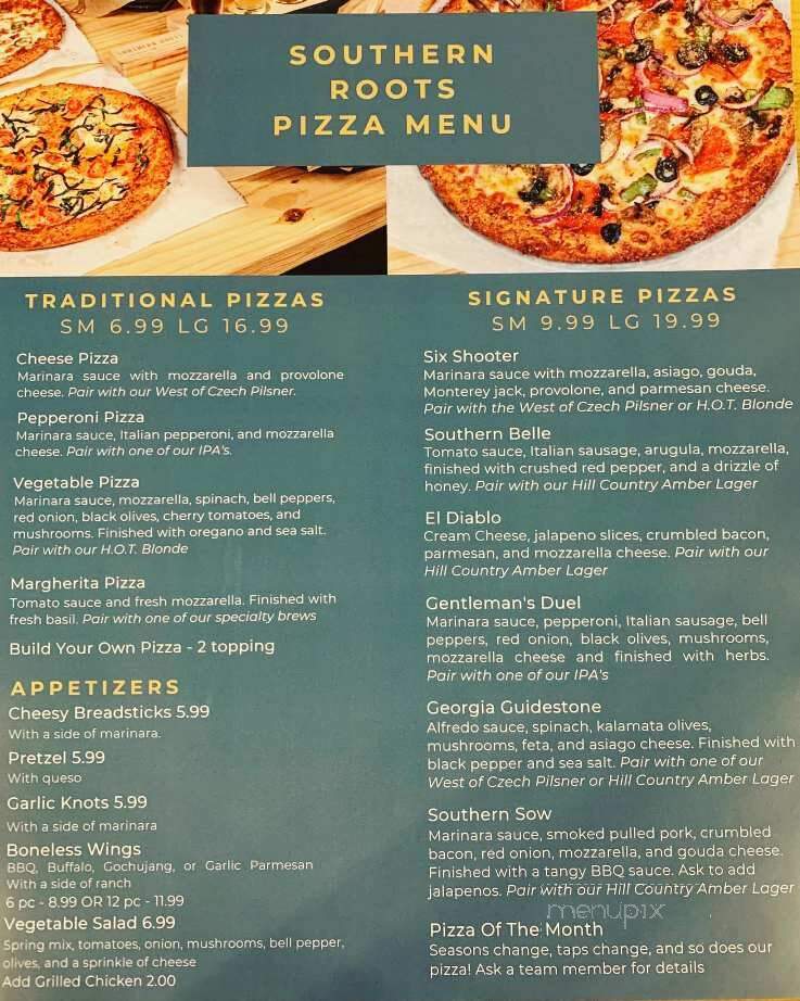 Southern Roots Brewing Company - Waxahachie, TX menu_pic