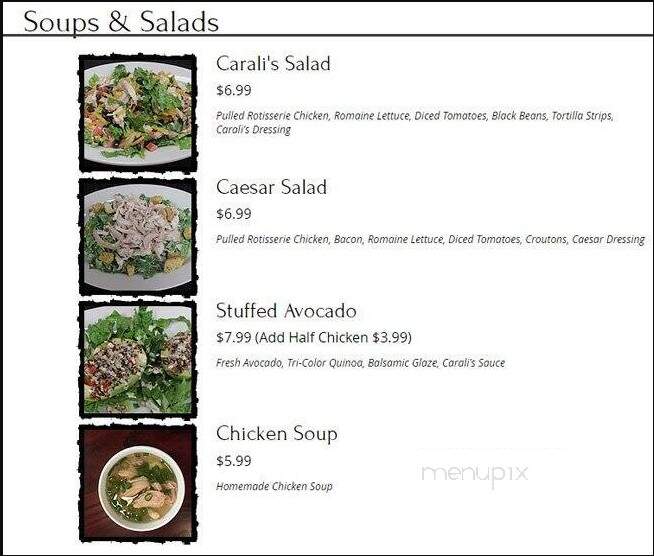 Carali's Rotisserie Chicken - Clarksville, IN menu_pic