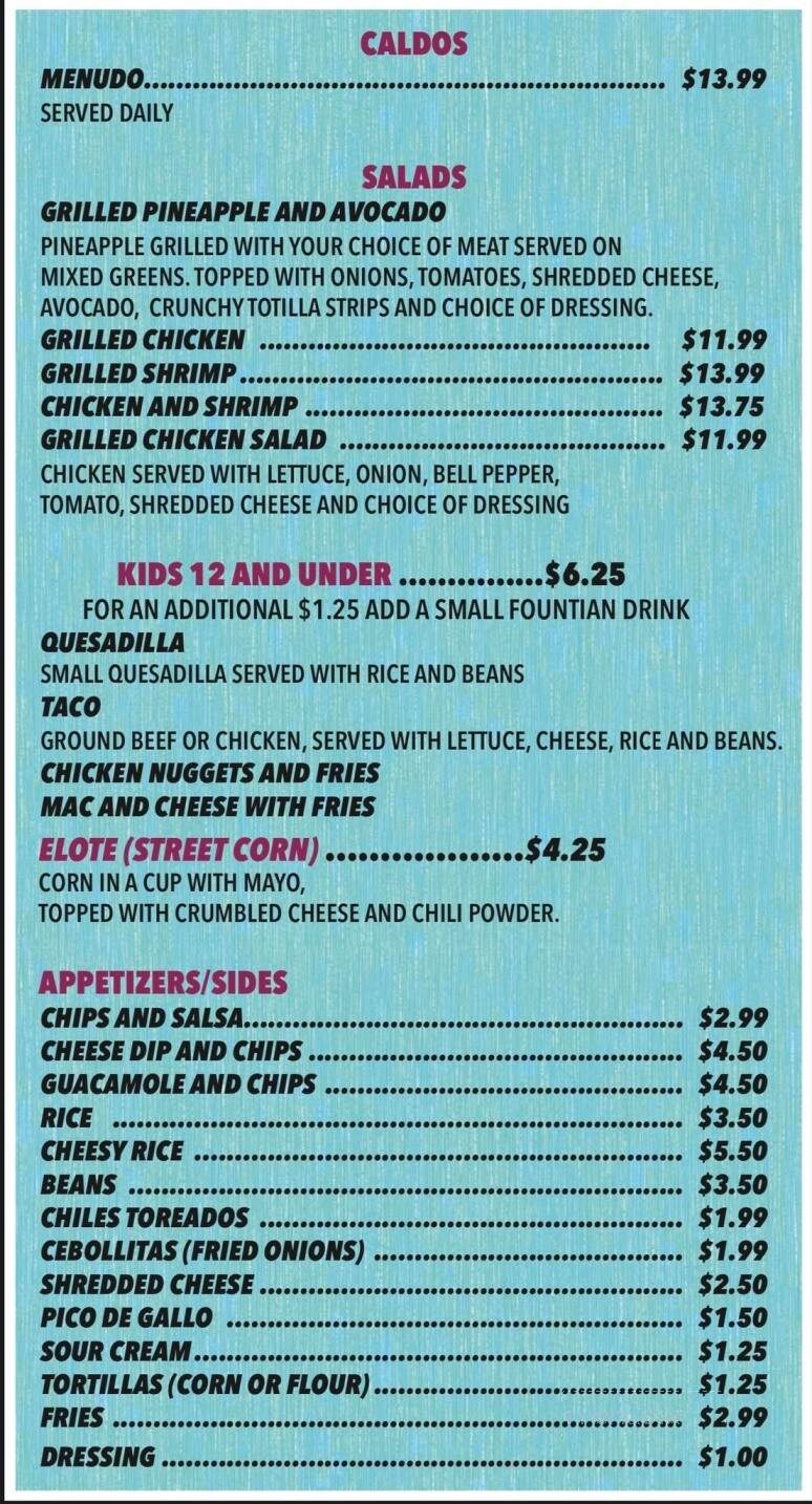Taqueria Monarca - Onalaska, WI menu_pic