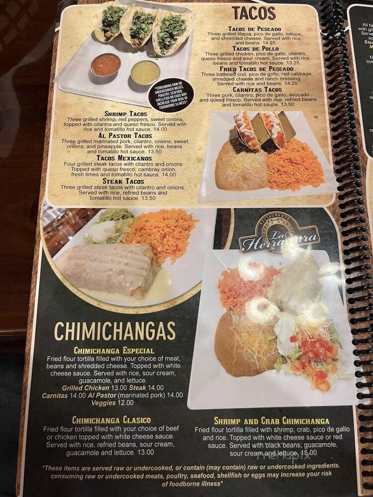 La Herradura - Silvis, IL menu_pic