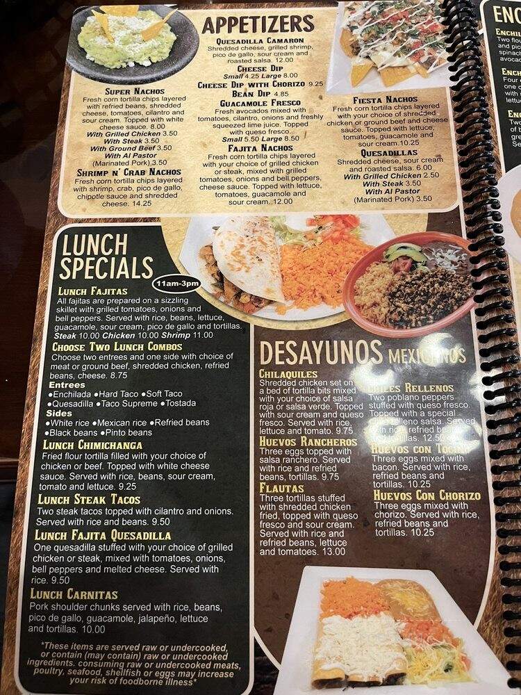 La Herradura - Silvis, IL menu_pic