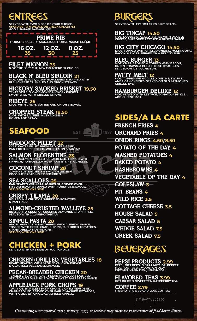 Hall's Tavern At Coventry - Fort Wayne, IN menu_pic
