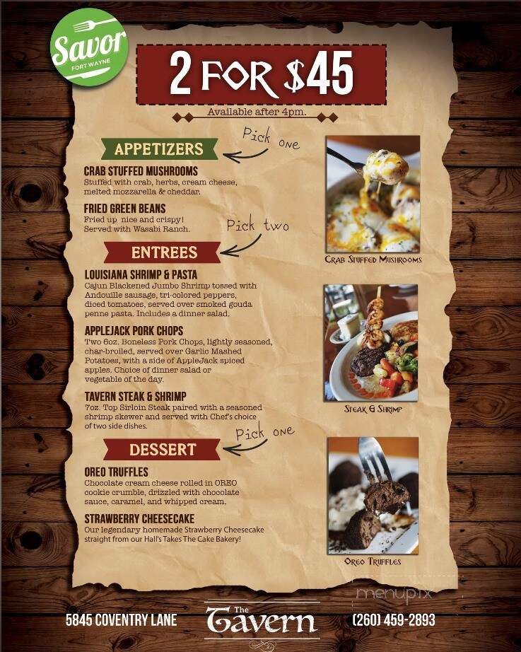Hall's Tavern At Coventry - Fort Wayne, IN menu_pic