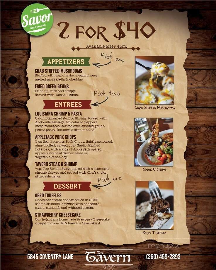 Hall's Tavern At Coventry - Fort Wayne, IN menu_pic