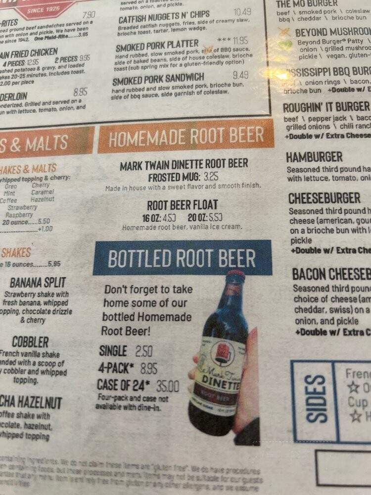 Mark Twain Dinette - Hannibal, MO menu_pic