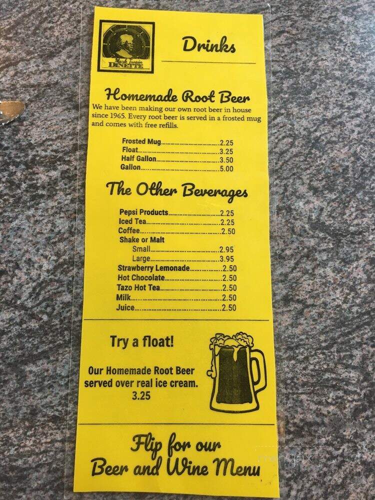 Mark Twain Dinette - Hannibal, MO menu_pic