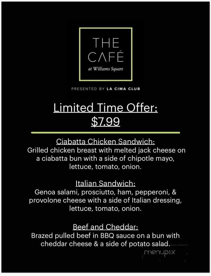 The Cafe at Williams Square - Irving, TX menu_pic