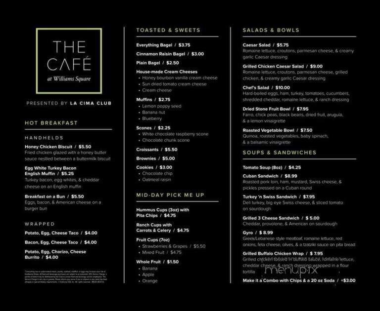 The Cafe at Williams Square - Irving, TX menu_pic