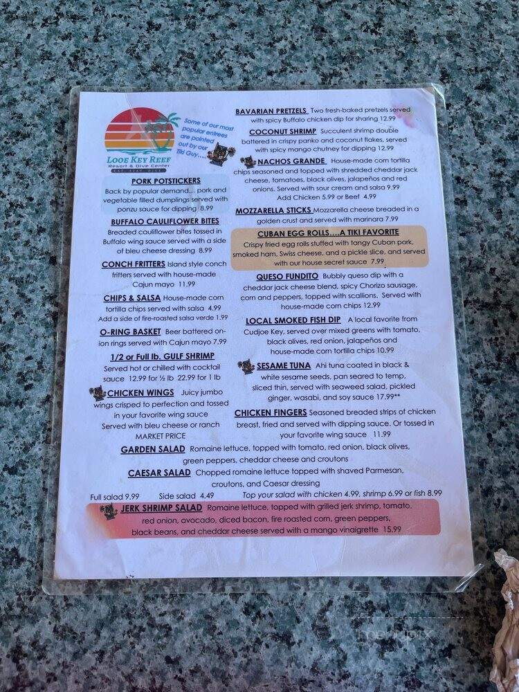 Looe Key Tiki Bar & Grill - Ramrod Key, FL menu_pic