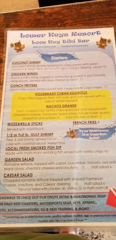 Looe Key Tiki Bar & Grill - Ramrod Key, FL menu_pic