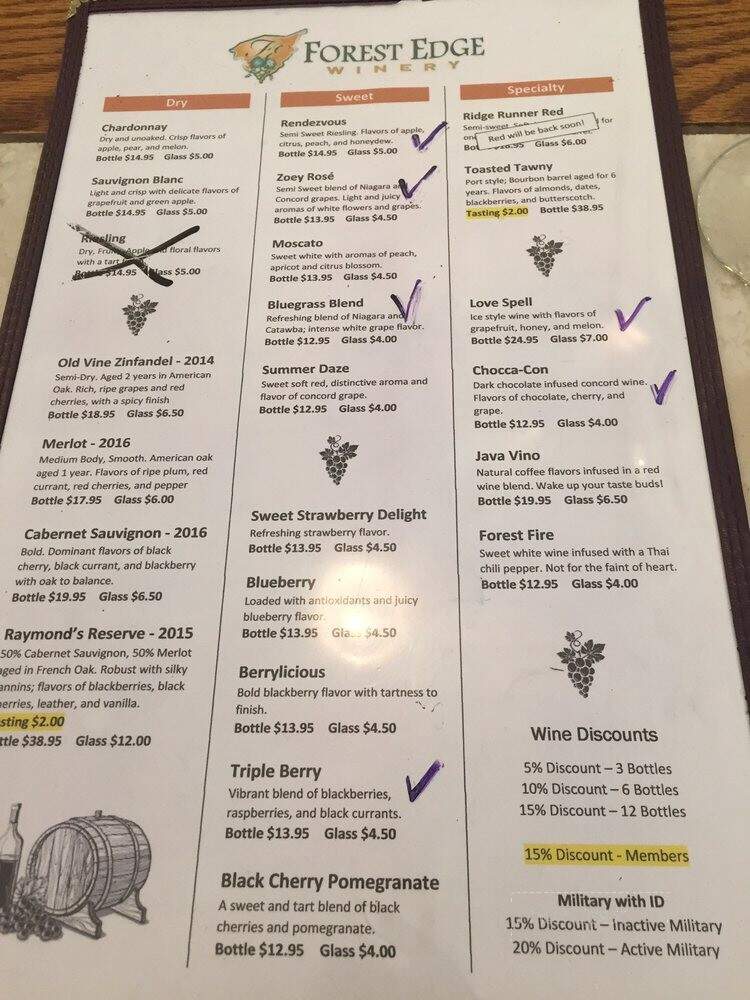 Forest Edge Winery - Shepherdsville, KY menu_pic