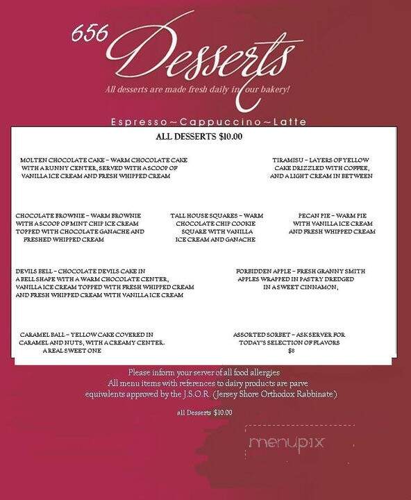 656 Ocean - Long Branch, NJ menu_pic