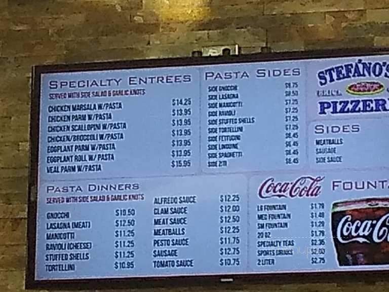 Stefano's II Brick Oven Pizzeria - Bensalem, PA menu_pic