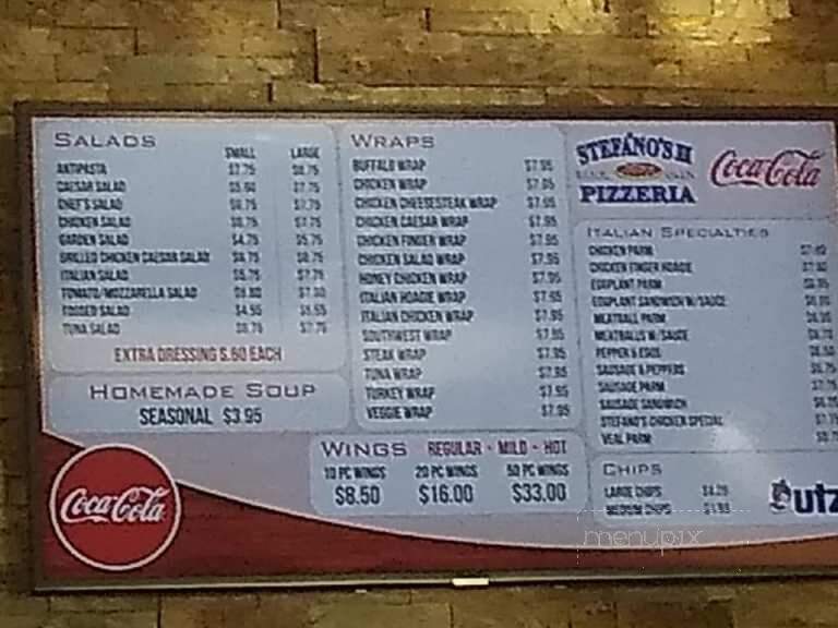 Stefano's II Brick Oven Pizzeria - Bensalem, PA menu_pic