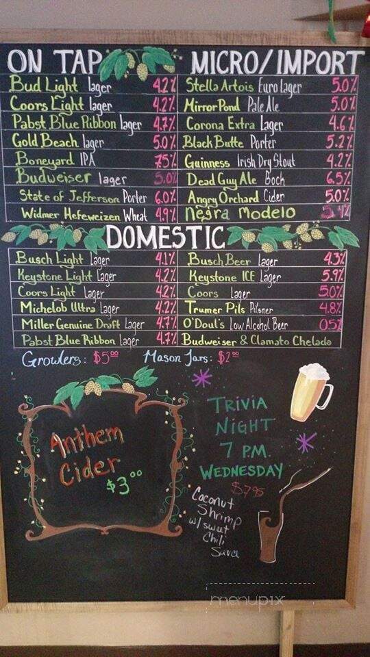 Marcola Roadhouse - Marcola, OR menu_pic