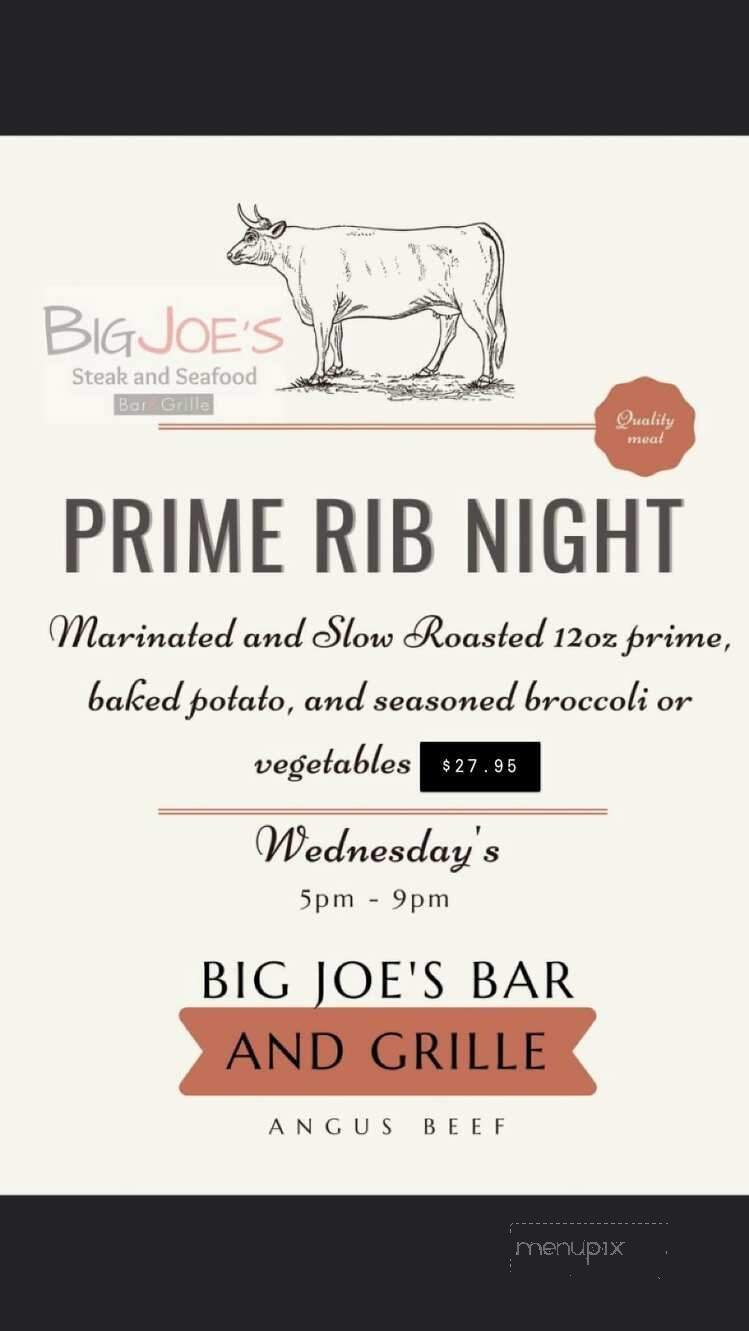 Big Joe's Bar and Grille - Newnan, GA menu_pic