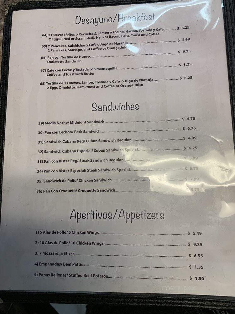Prado's Cuban Cafe - Belle Glade, FL menu_pic