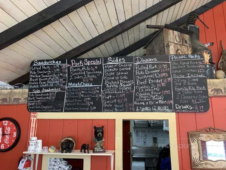 Hungry Bear BBQ - Gatlinburg, TN menu_pic
