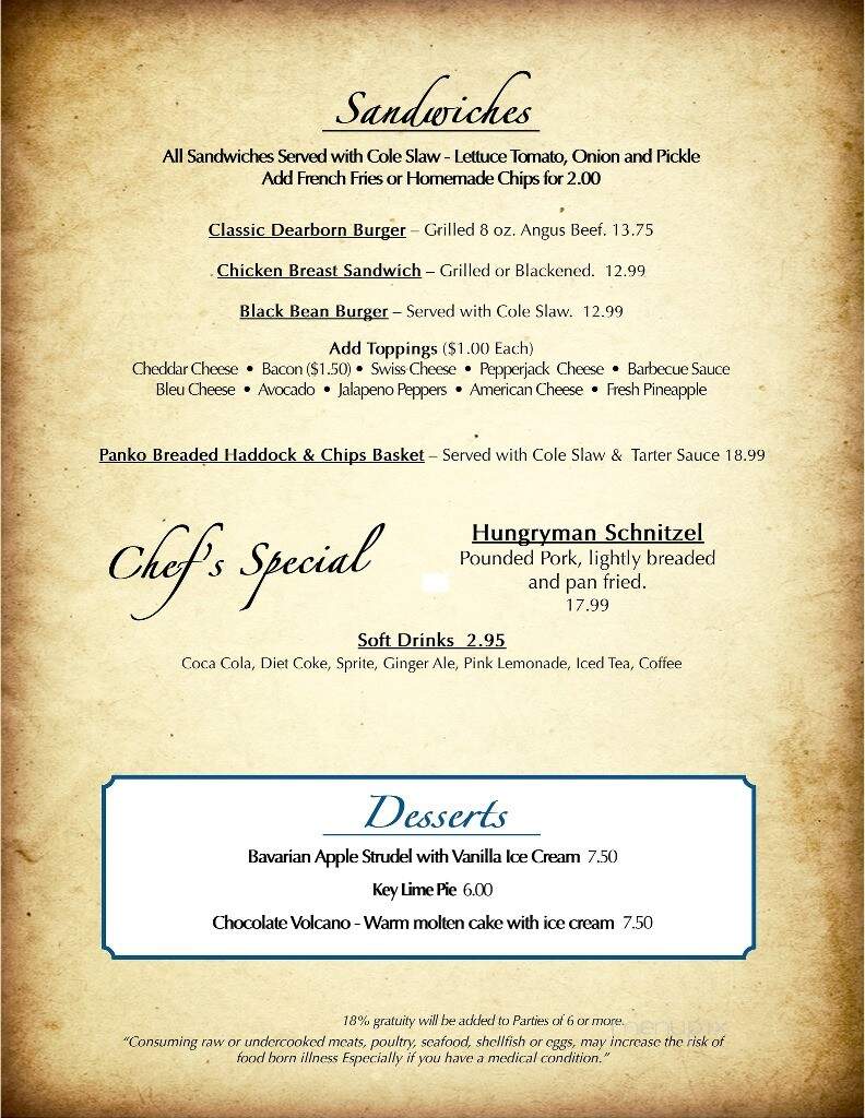 Englewoods on Dearborn - Englewood, FL menu_pic