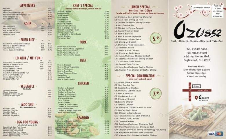 Ozu852 - Englewood, OH menu_pic