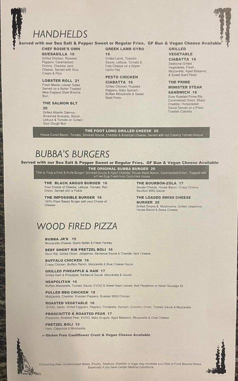 Doc & Bubbas - Mohnton, PA menu_pic