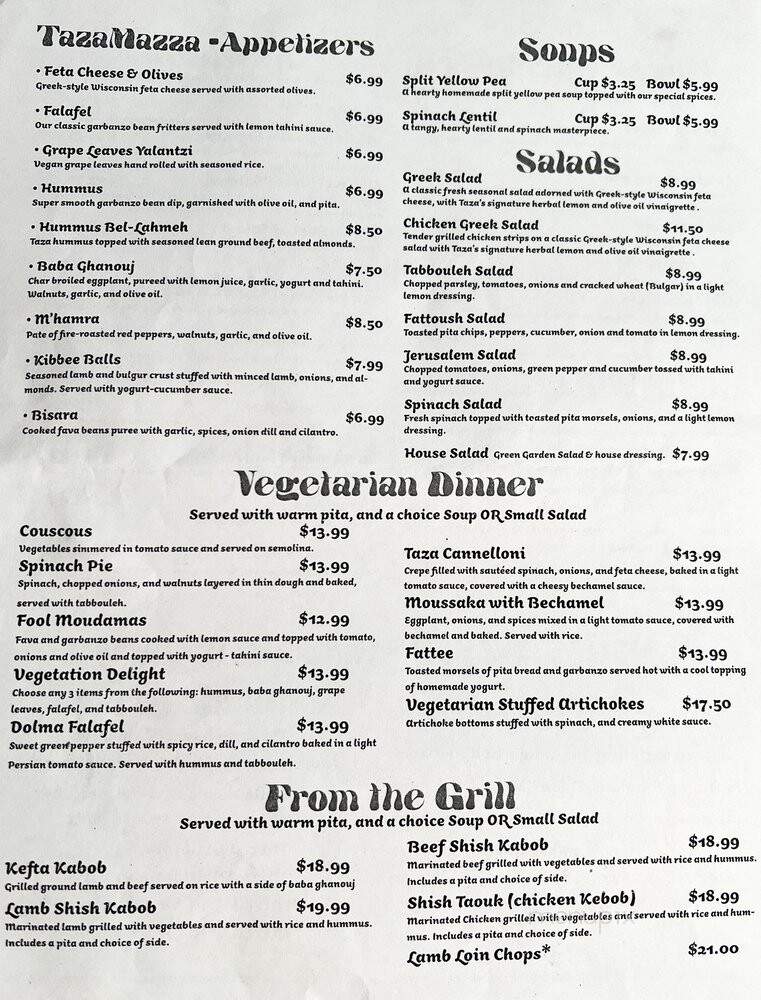 Taza Mediterranean Kitchen - Middleton, WI