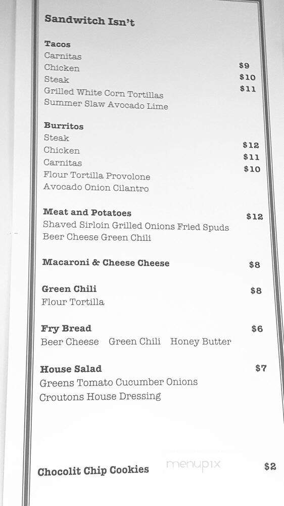 Scotty's Takeout - Sedona, AZ menu_pic