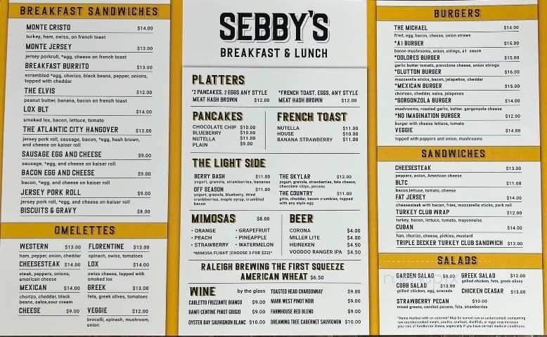 Sebby's Breakfast and Lunch - Southport, NC menu_pic