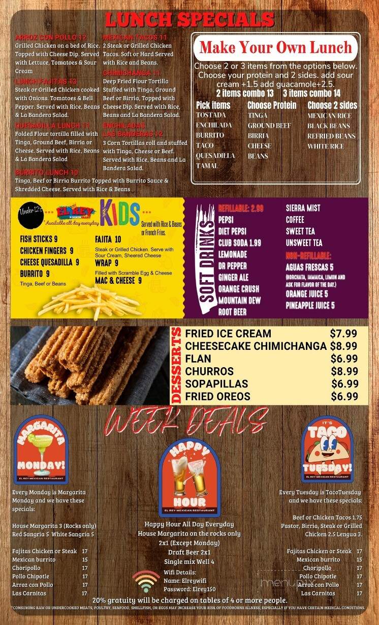 El Rey Mexican Restaurant - Vero Beach, FL menu_pic