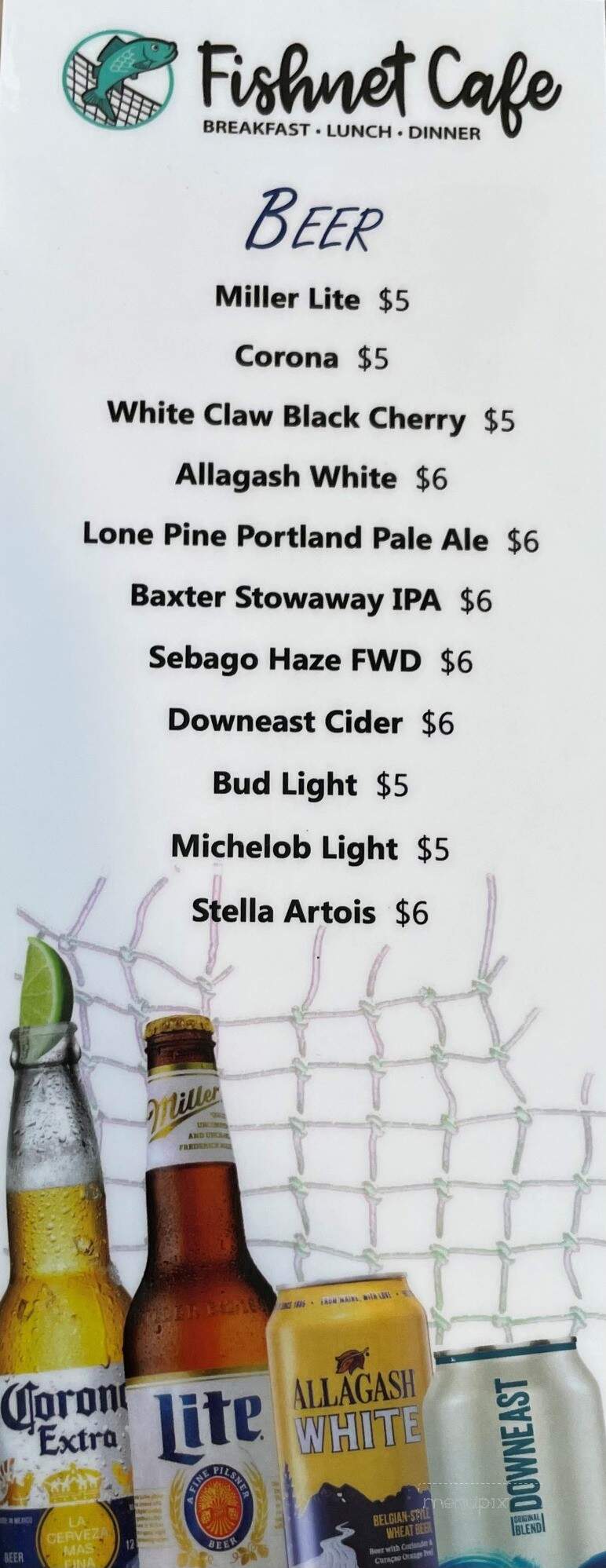 Fishnet Cafe - Orrs Island, ME menu_pic