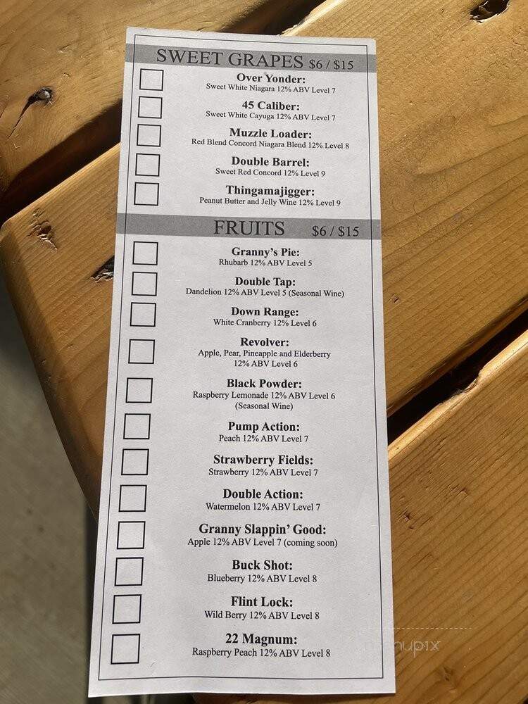 Killing Tree Winery - Dresden, OH menu_pic