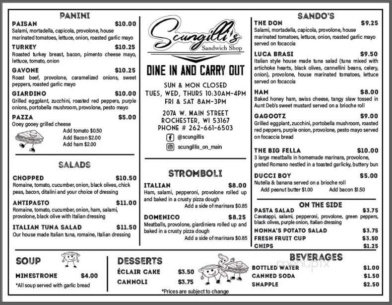 Scungilli's Sandwich Shop - Rochester, WI