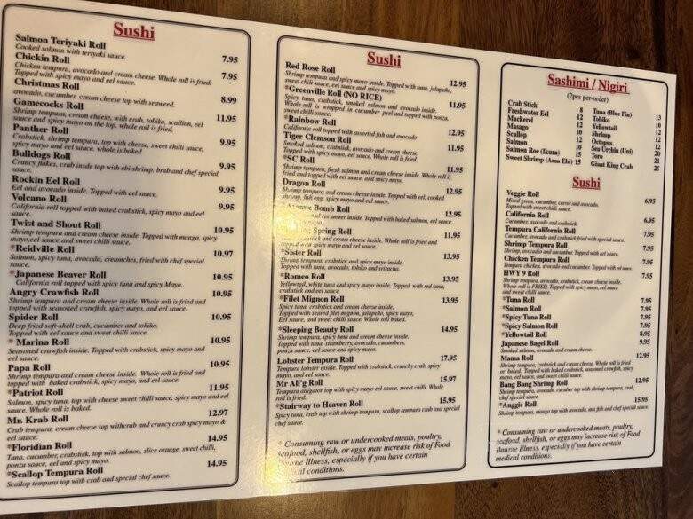 Konnichiwa - Fort Mill, SC menu_pic