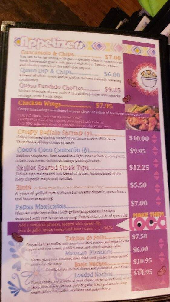 Coco Bar & Grill - Biddeford, ME menu_pic