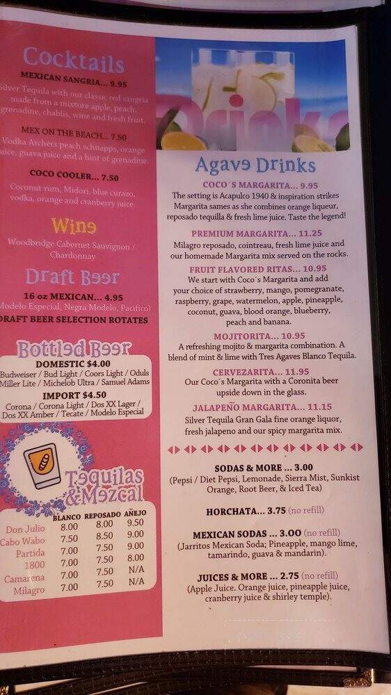 Coco Bar & Grill - Biddeford, ME menu_pic
