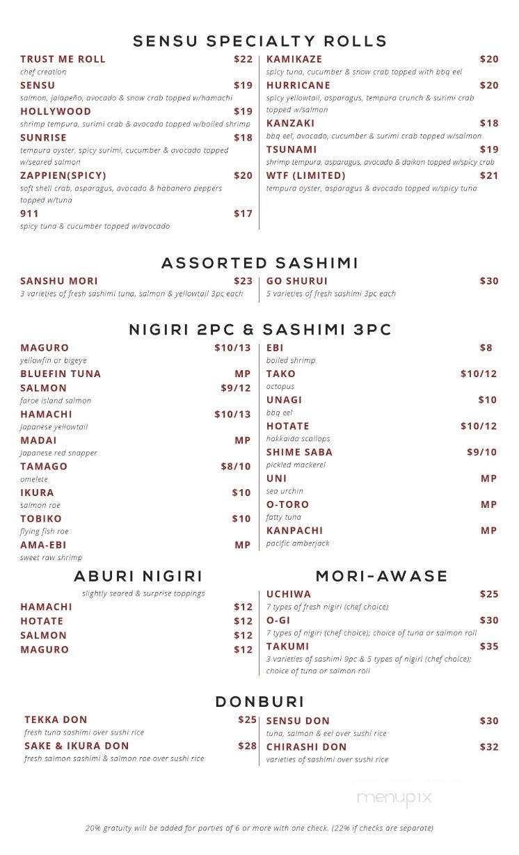 Sensu - Fayetteville, GA menu_pic
