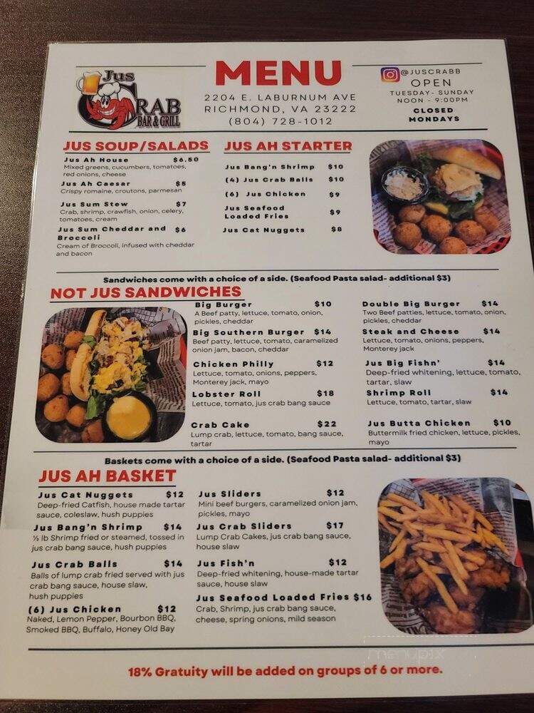 Jus Crab Bar & Grill - Richmond, VA