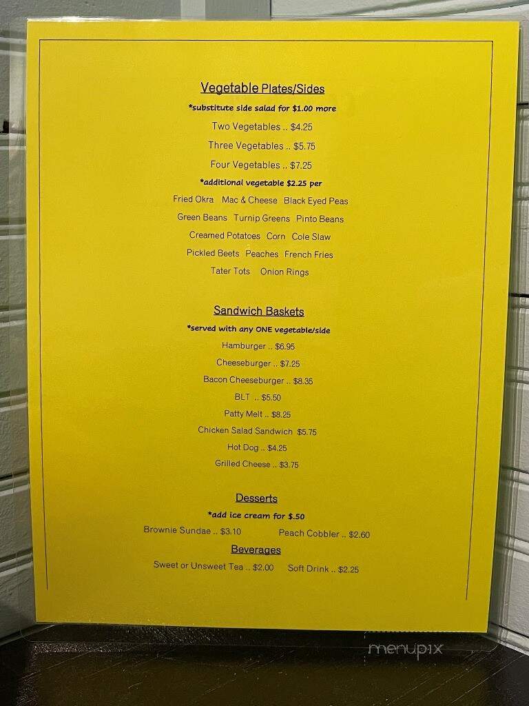 Clara's Place - La Fayette, GA menu_pic