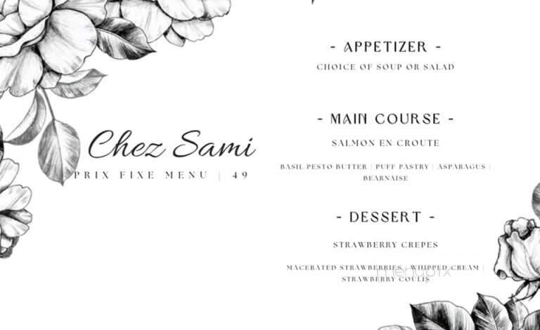 Chez Sami - Wolfforth, TX menu_pic